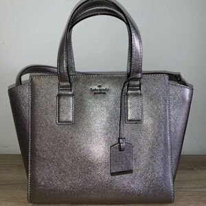 kate spade silver metallic crossbody bag